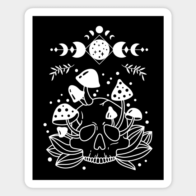 Aesthetic Halloween Skull Lover Moon Creepy Witchy Magnet by jodotodesign